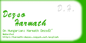 dezso harmath business card